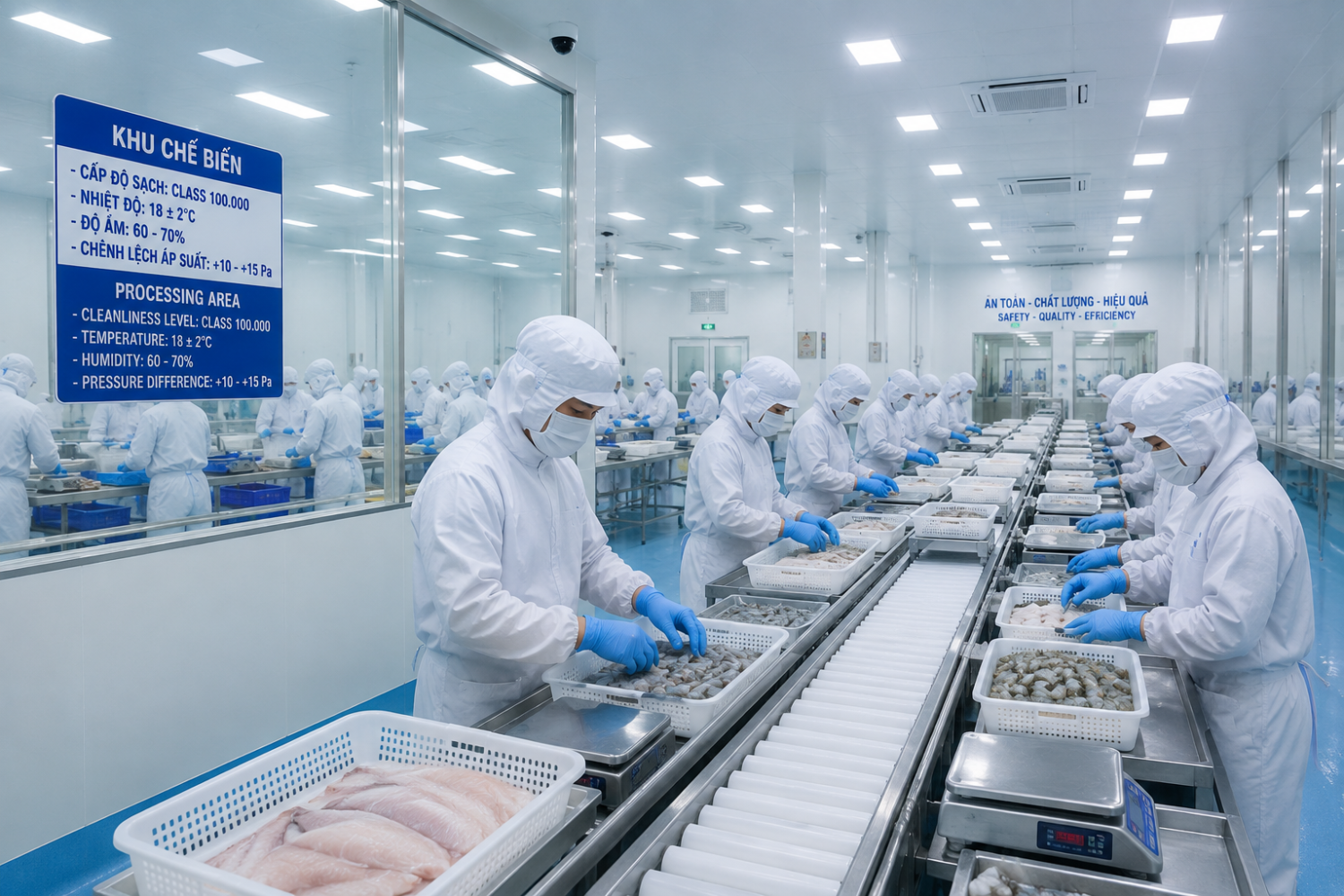 Môi trường cấp sạch trong chế biến thủy hải sản